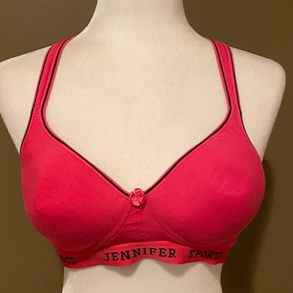 Jennifer Sport Pink Racerback Sports Bra Size 38C - Picture 2 of 5
